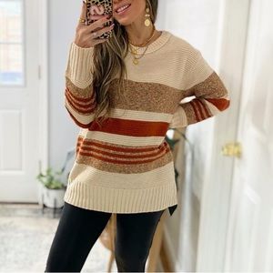 Stripe knit sweater